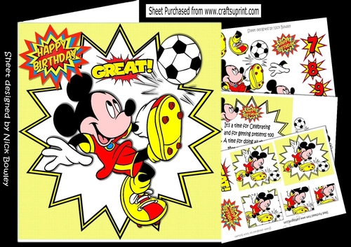Sporty Mouse playing footie 8x8 mini kit