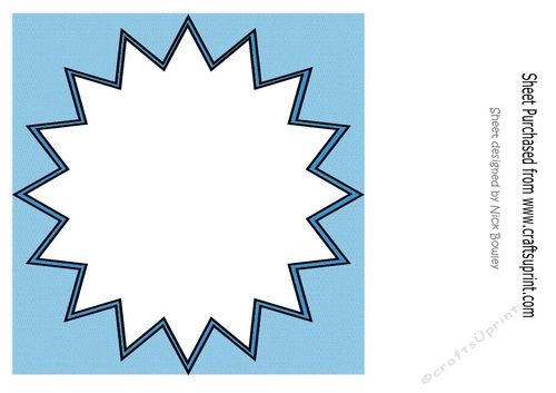 Funky star blue frame 8x8