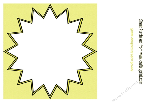 Funky star yellow frame 8x8