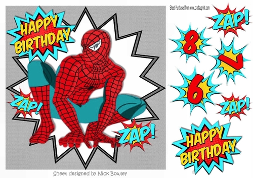 Super web hero in turq in funky silver frame  8x8