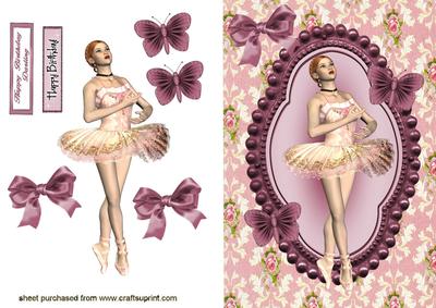 Pretty Dancing Ballerina in Ornate Frame