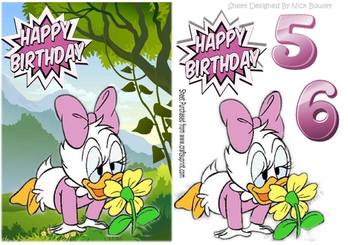 Cute little baby duck with a flower A5