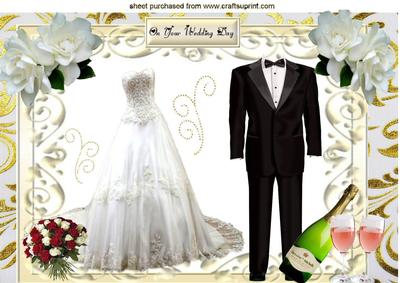 Beautiful Wedding Gown & Tux A4 Topper
