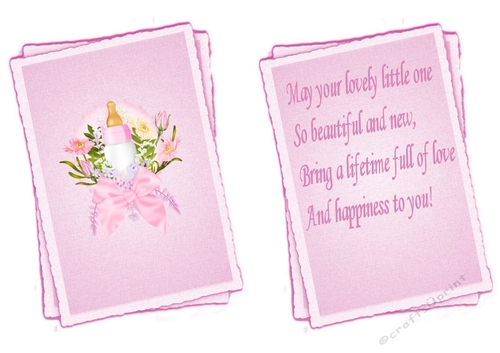 Lovely matching insert for baby pink card