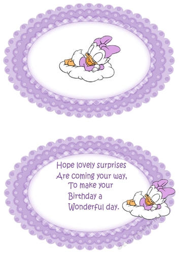 sweet dreams little duck in lilac on a cloud with bow A5 insert
