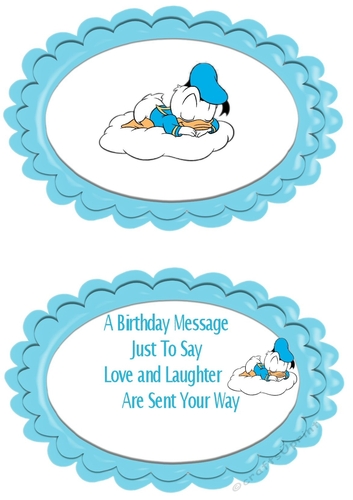 sweet dreams little duck in turq hat on a cloud A5 Insert
