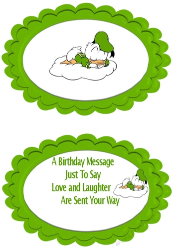 sweet dreams little duck in green hat on a cloud A5 Insert