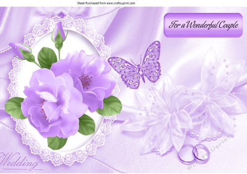 pretty purple roses, with champagne for a wonderful couple A4