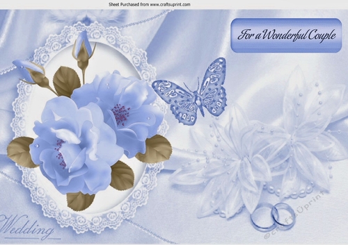 pretty blue roses, with champagne for a wonderful couple A4