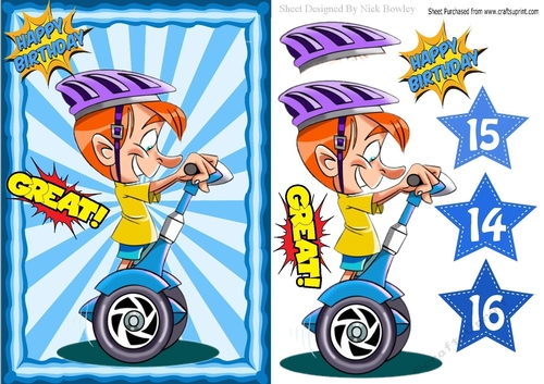 fun on a segway in funky blue frame A5