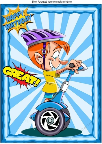 fun on a segway in funky blue frame A4