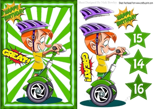 fun on a segway in funky green frame A4