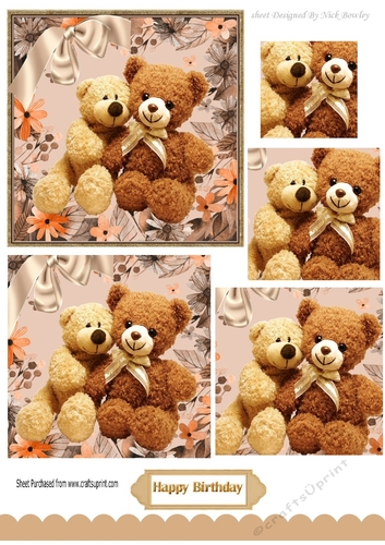 Best of friends cuddle bears with big bow pyramids