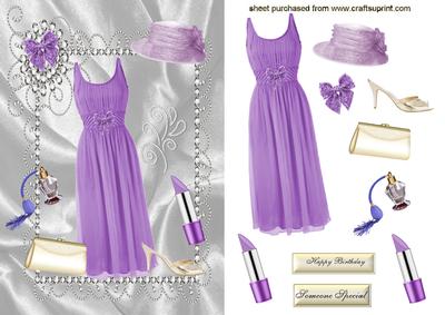 Pretty Lilac Dress with Hat