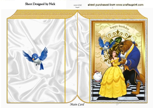 Beauty princess, shall we dance, with gold rose folded book