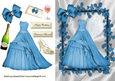 Elegant Ladies Gown in Flower Frame