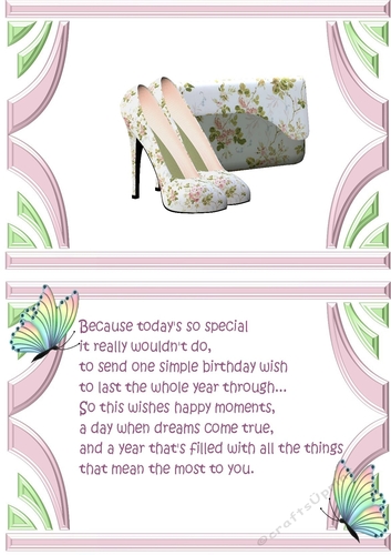 pretty floral shoes and handbag with butterfly A5 Insert