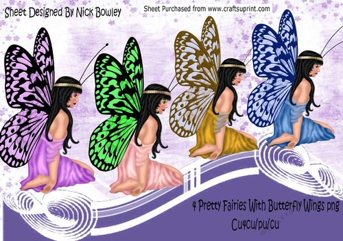 4 Pretty Fairies With Butterfly Wings png