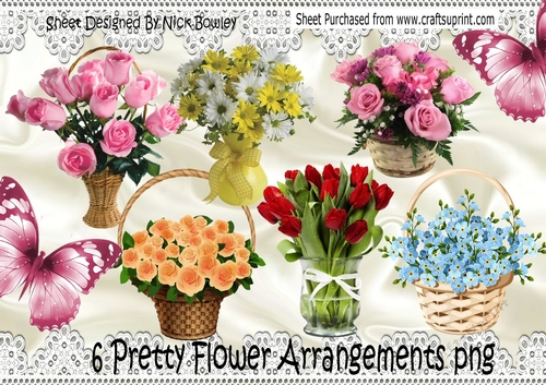 6 Pretty Flower Arrangements png