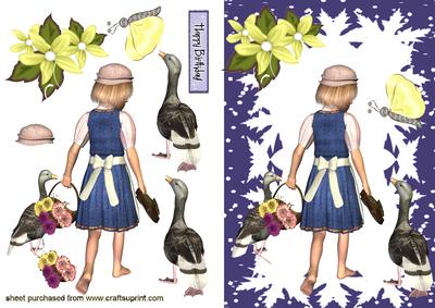 Little Girl with Ducks