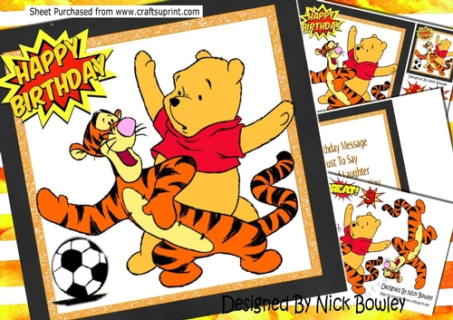 Tiger and bear playing football 8x8 mini kit