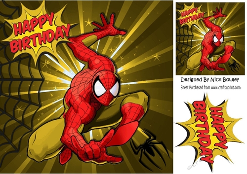 Spider hero in gold with web 8x8