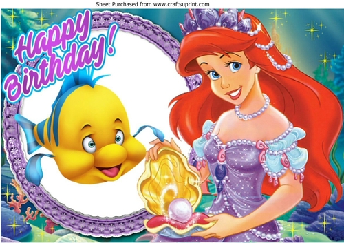 Princess of the sea with flounder the fish A4