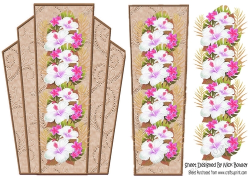 Art deco brown lace frame with a pretty border of spring flowers
