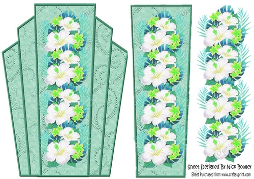 Art deco turq lace frame with a pretty border of spring flowers