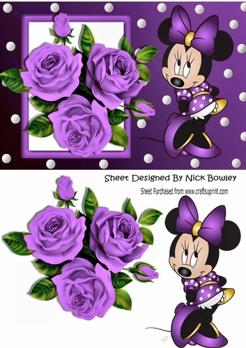 I Just love purple roses, with cute little minnie mouse