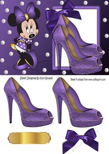 I Just love purple glitter shoes, with cute little minnie mouse