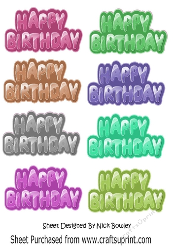 Funky Birthday Tags (set 2)