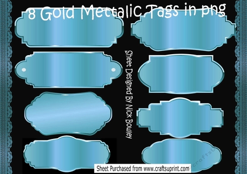 8 blue  Mettalic Tags (set 3) png