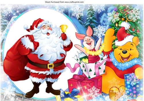 bear with friends at christmas with santa A4