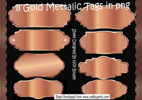 8 copper  Mettalic Tags (set 5) png