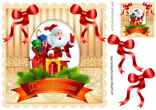 santa with lots of presents 8x8