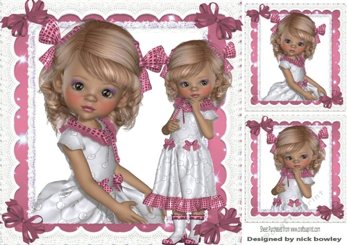 sweet little millie pretty with pink bows 8x8