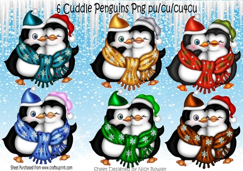 6 Lovely Cuddle Penguins png