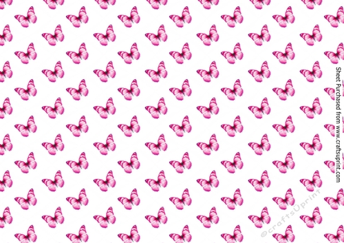 pretty pink shades of butterflies A4 backing paper