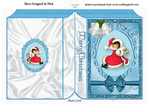 Little girl in her winter coat in glitter frame A5 folded book