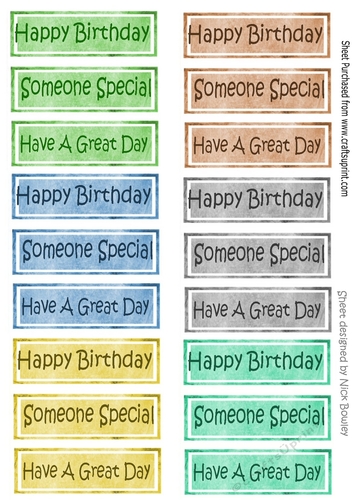 6 sets of birthday tags (set one)