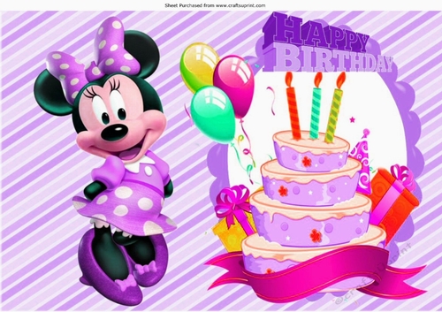 Its my Birthday! love my cake with cute minnie purple A4