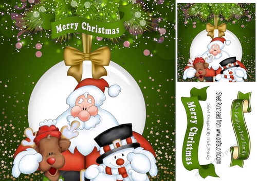 Our Family, to your family snow friends (green) 8x8