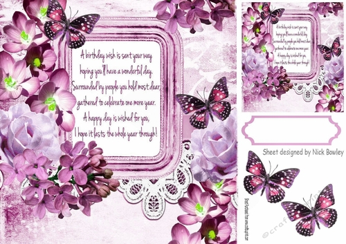 pretty shades of pink roses, flowers and butterflies with verse 8x8