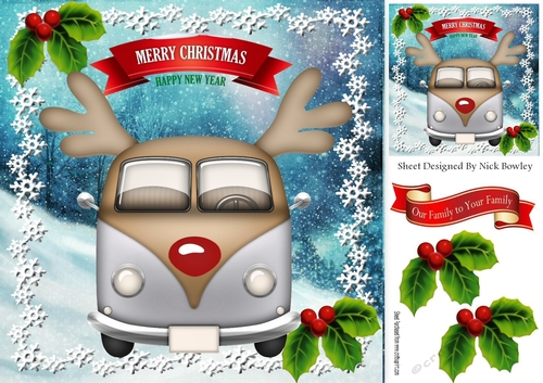 Silver Toonie Christmas campervan in the snow 8x8