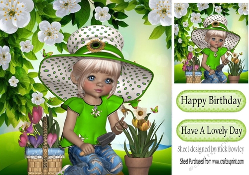 I love pretty flowers and gardening 8x8 (green)
