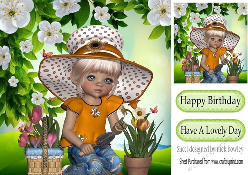 I love pretty flowers and gardening 8x8 (orange)