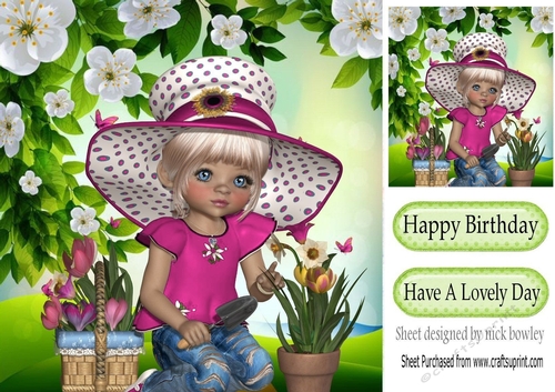 I love pretty flowers and gardening 8x8 (pink)