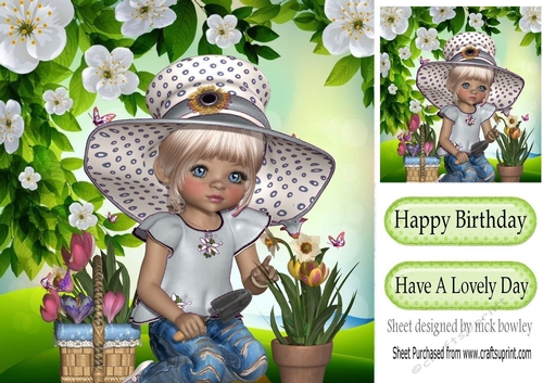 I love pretty flowers and gardening 8x8 (silver)
