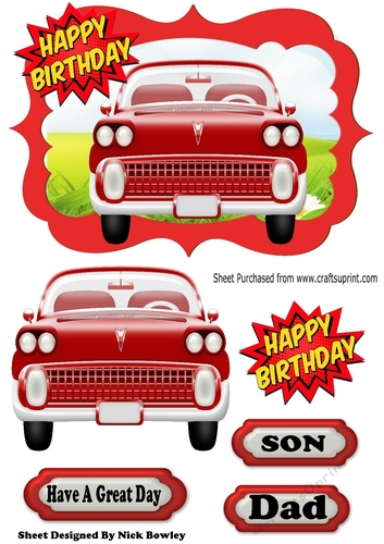 red vintage car in the meadows A5